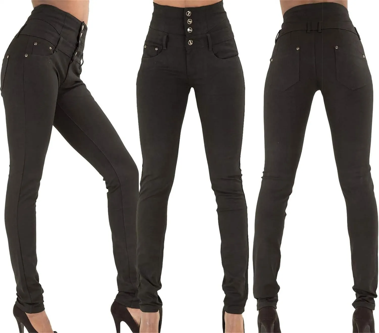 Fashion Womens Plus Size Butt Lift High Waist Skinny Jeans Denim Pants Stretch Slim Length Jeans