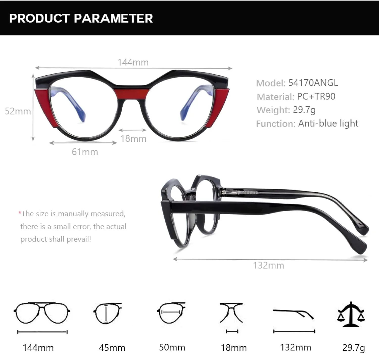 Femal Cat Eye Glasses Women Plastic Titanium Fashion