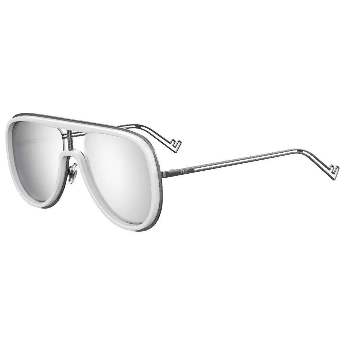 Fendi Men's Sunglasses - Silver Lens Metal Frame | FFM0068-S-00BK-DC-57-19-145