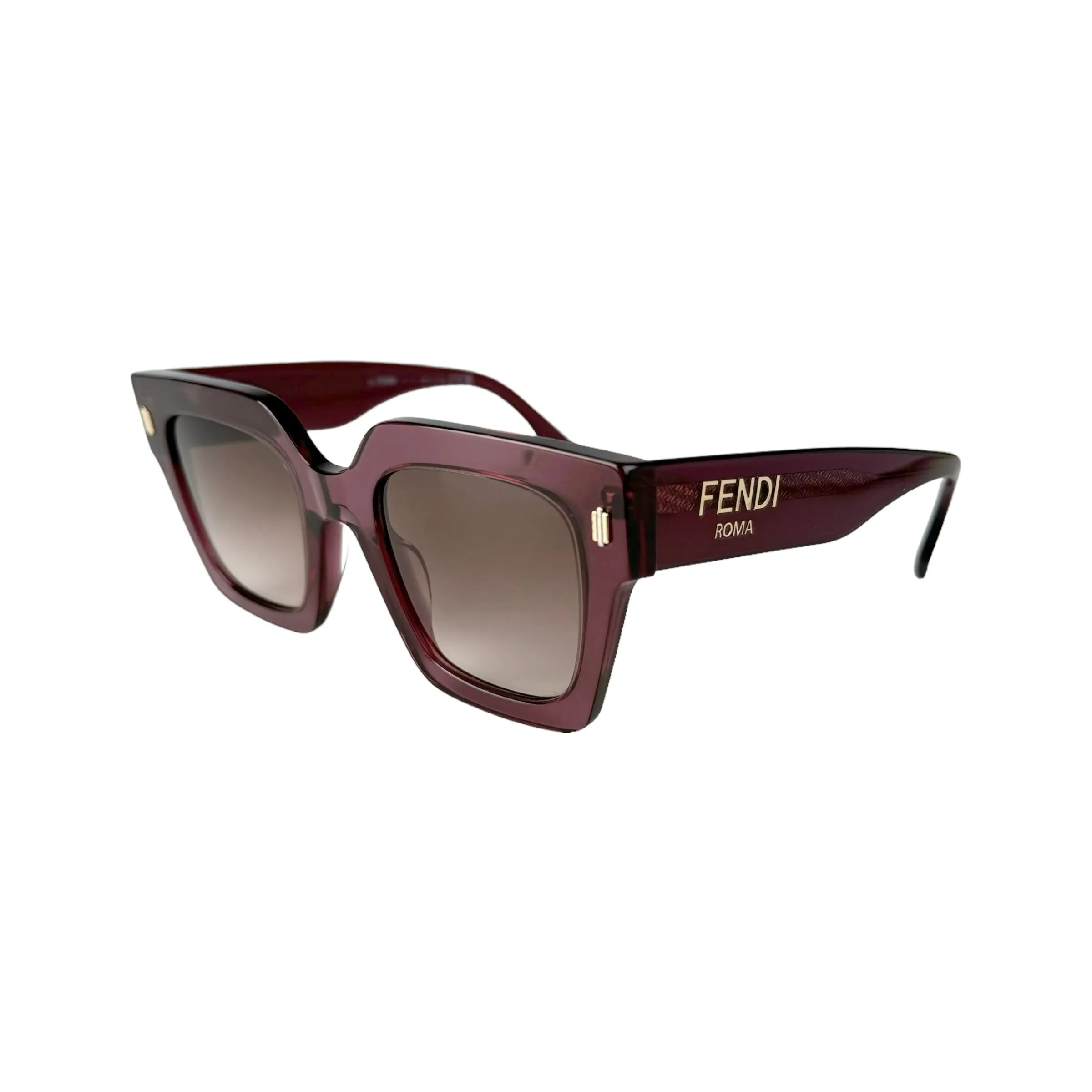 Fendi Roma Oversized Square Frame Purple Acetate Sunglasses