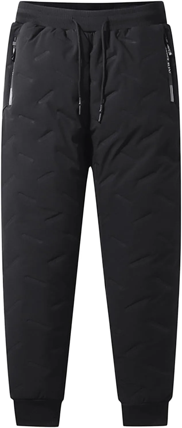 Fleece Lined Snow Pants Winter Sherpa Lined Sweatpants Warm Thicken Fleece Pants Outdoor Joggers for Men Women