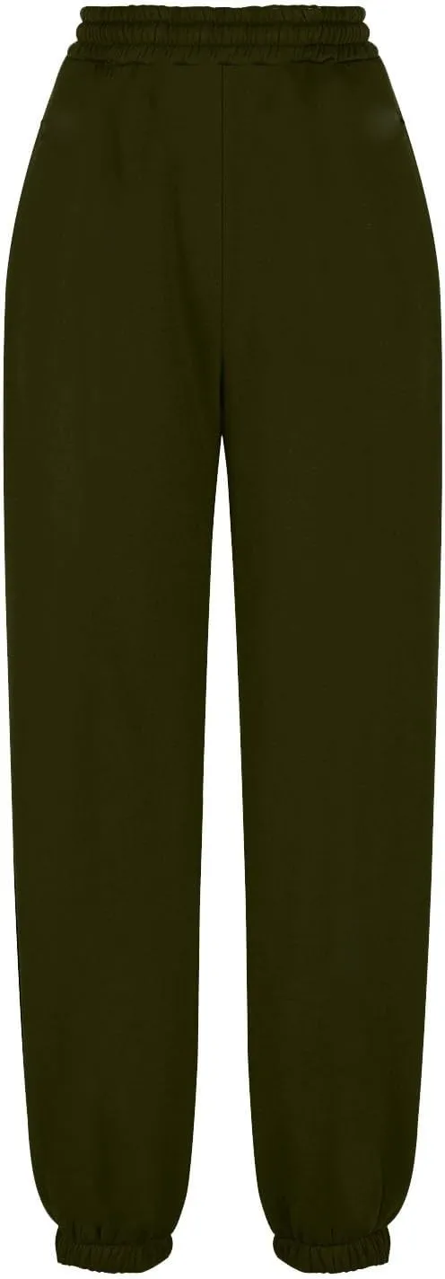Fleece Lined Sweatpants Women Y2k Baggy Drawstring High Waisted Joggers with Pockets Athletic Workout Track Pants