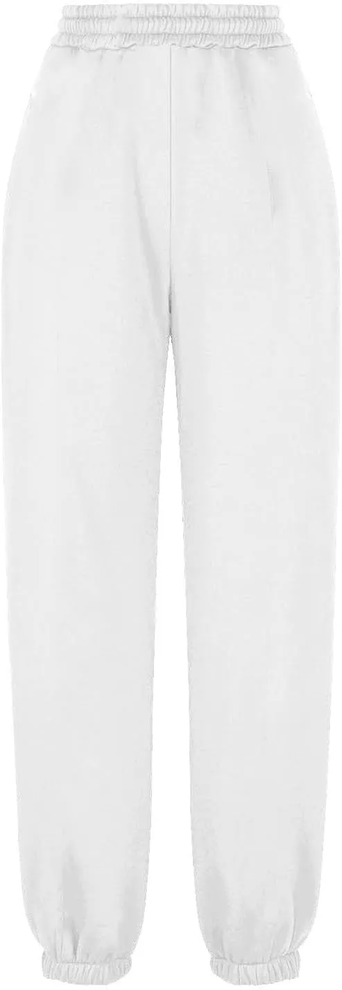 Fleece Lined Sweatpants Women Y2k Baggy Drawstring High Waisted Joggers with Pockets Athletic Workout Track Pants