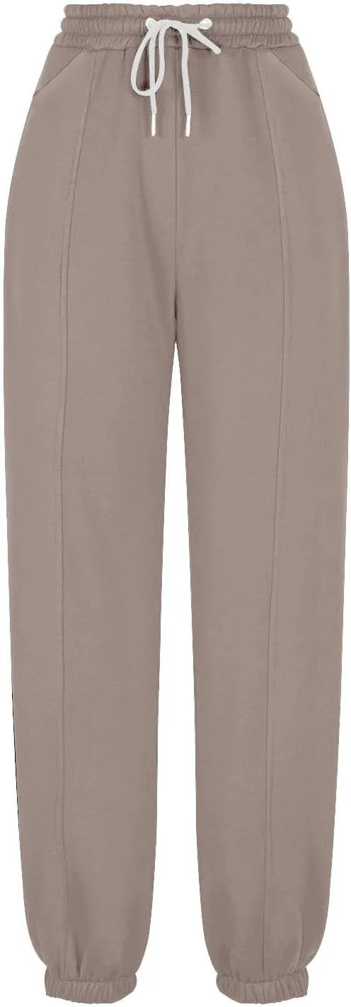 Fleece Lined Sweatpants Women Y2k Baggy Drawstring High Waisted Joggers with Pockets Athletic Workout Track Pants