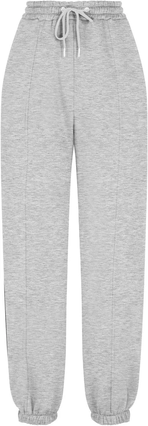 Fleece Lined Sweatpants Women Y2k Baggy Drawstring High Waisted Joggers with Pockets Athletic Workout Track Pants