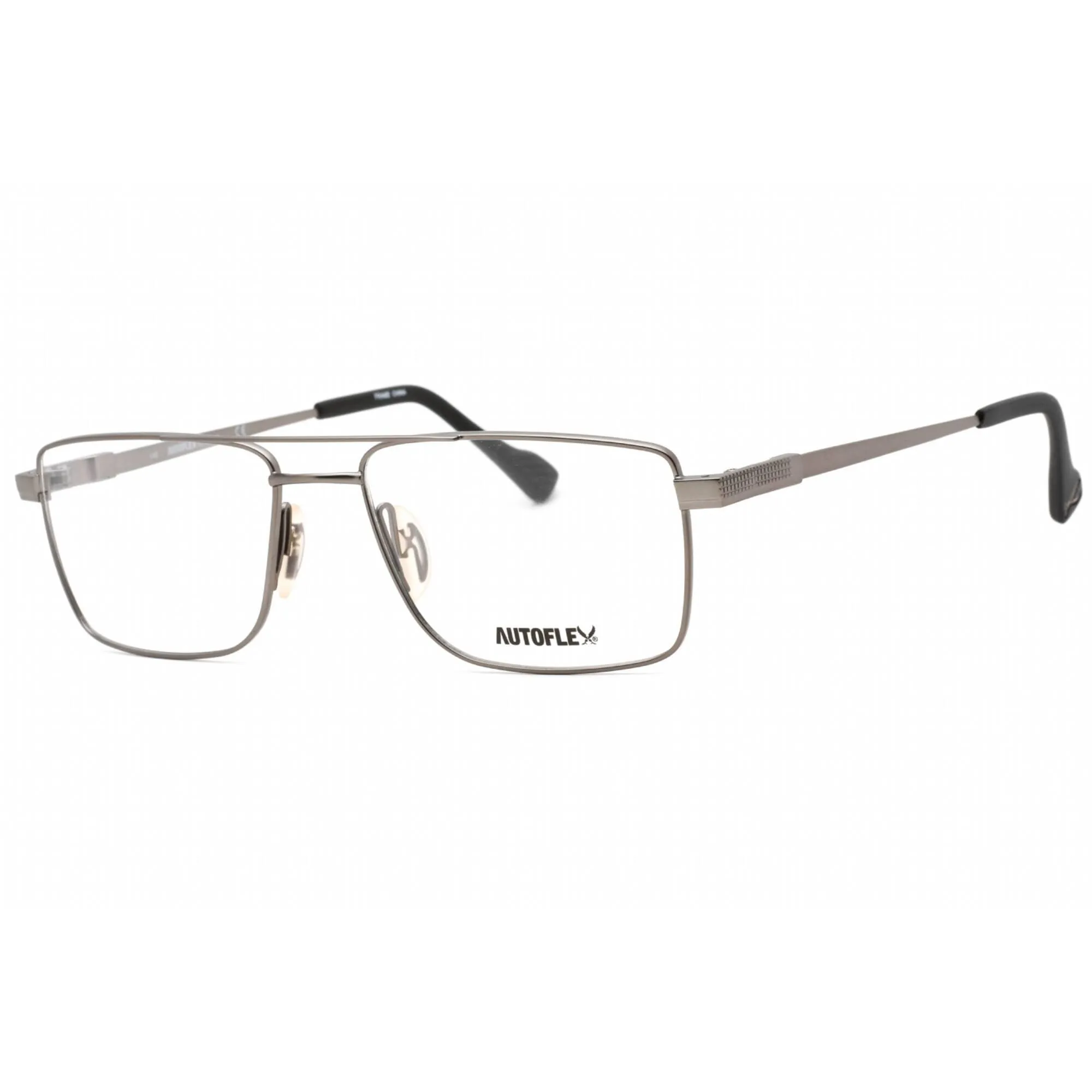 Flexon Men's Eyeglasses - Gunmetal Metal Full Rim Rectangular Frame | AUTOFLEX 109 033