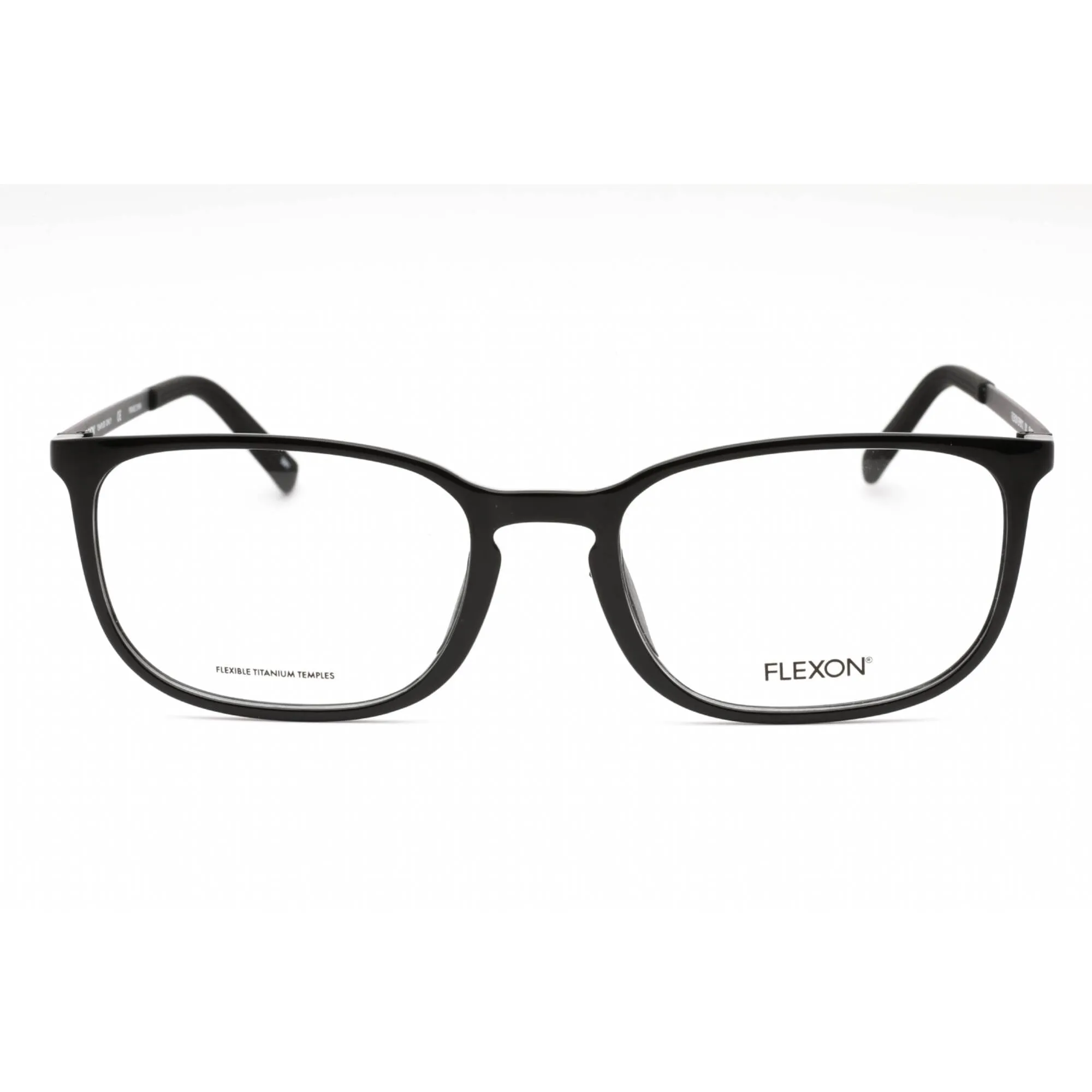 Flexon Men's Eyeglasses - Shiny Black Rectangular Full Rim Frame | FLEXON EP8012 001