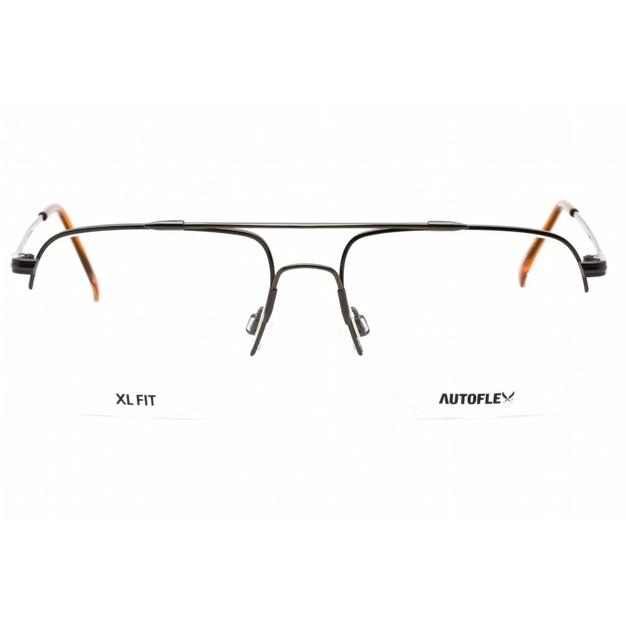 Flexon Unisex Eyeglasses - Half Rim Steel Grey Metal Aviator Frame | AUTOFLEX 17 230