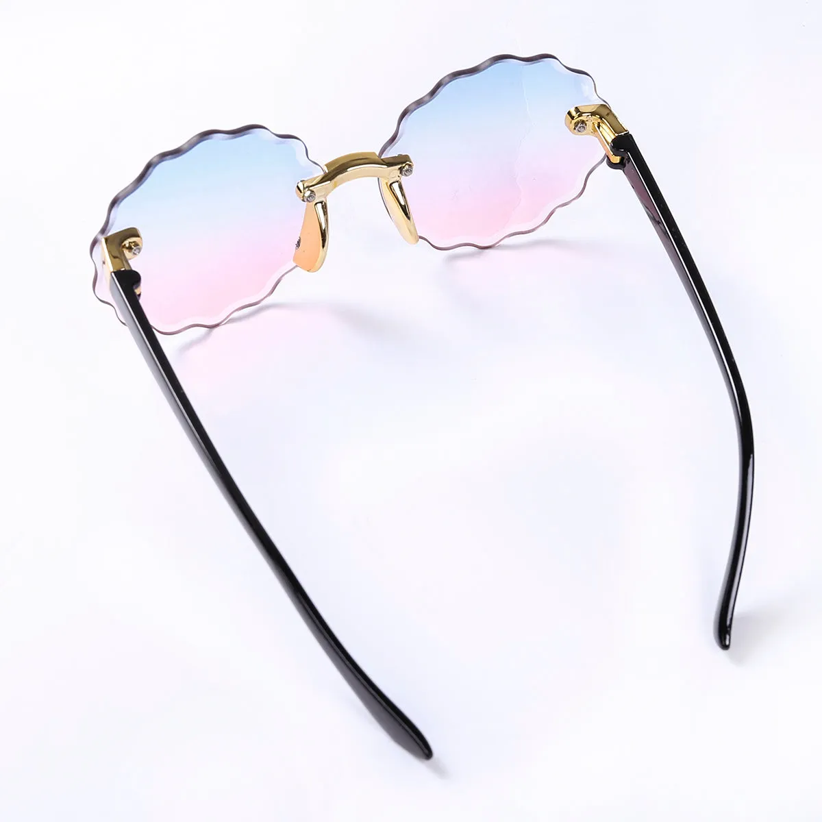 Flower Round Pink & Blue Dual Shade Sun Glasses 9207