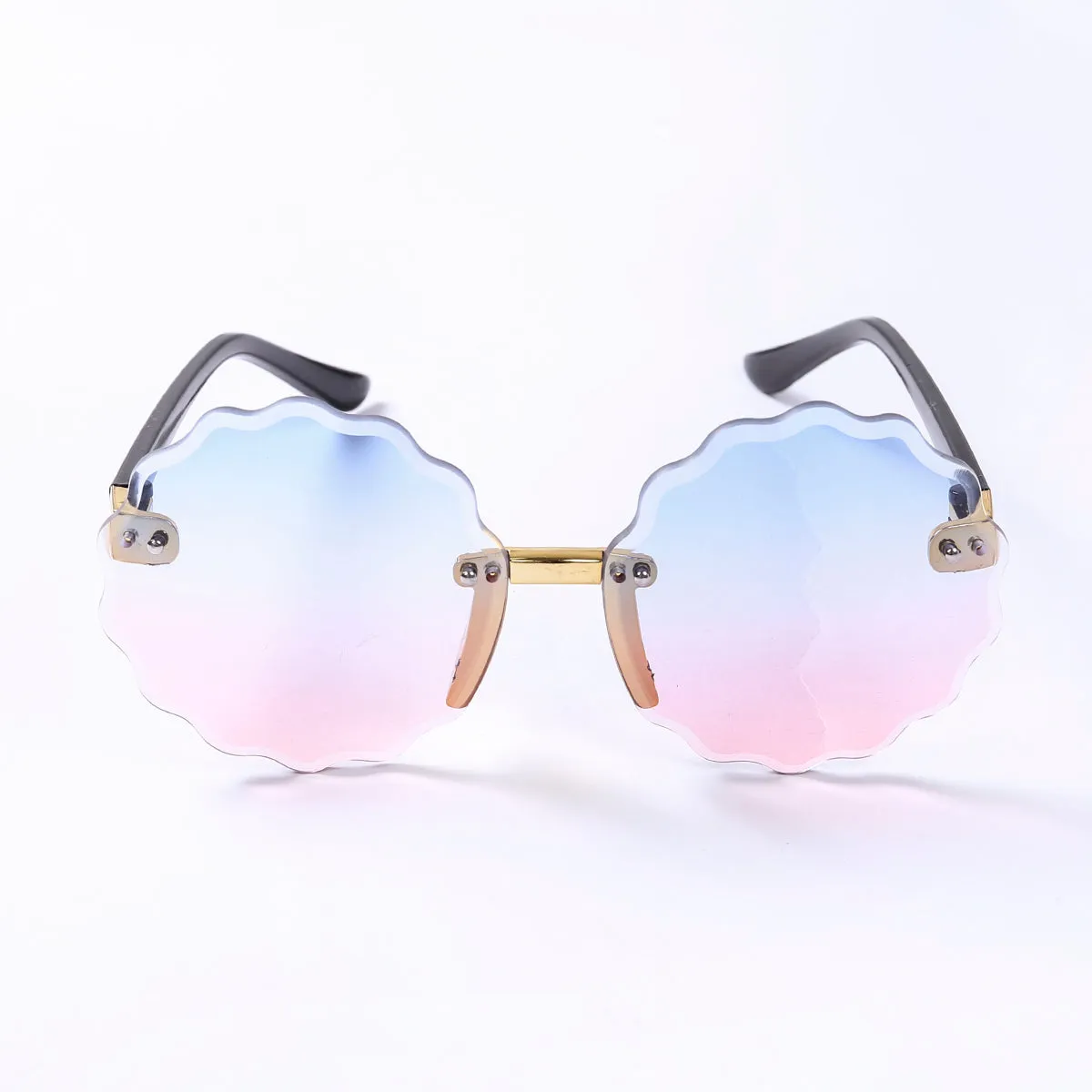 Flower Round Pink & Blue Dual Shade Sun Glasses 9207
