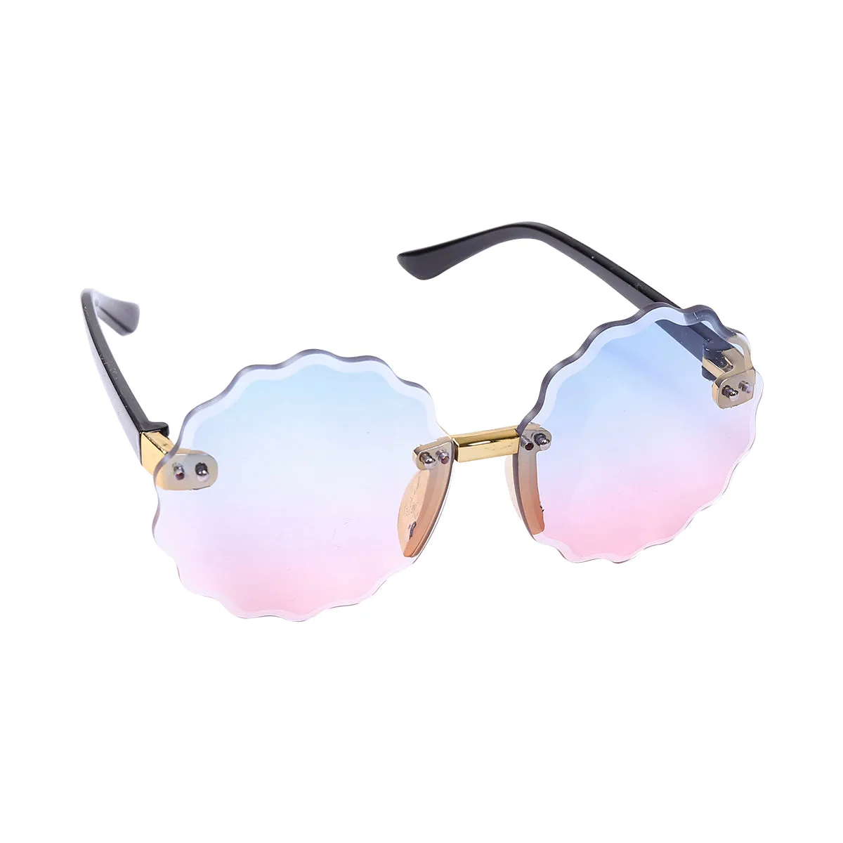 Flower Round Pink & Blue Dual Shade Sun Glasses 9207