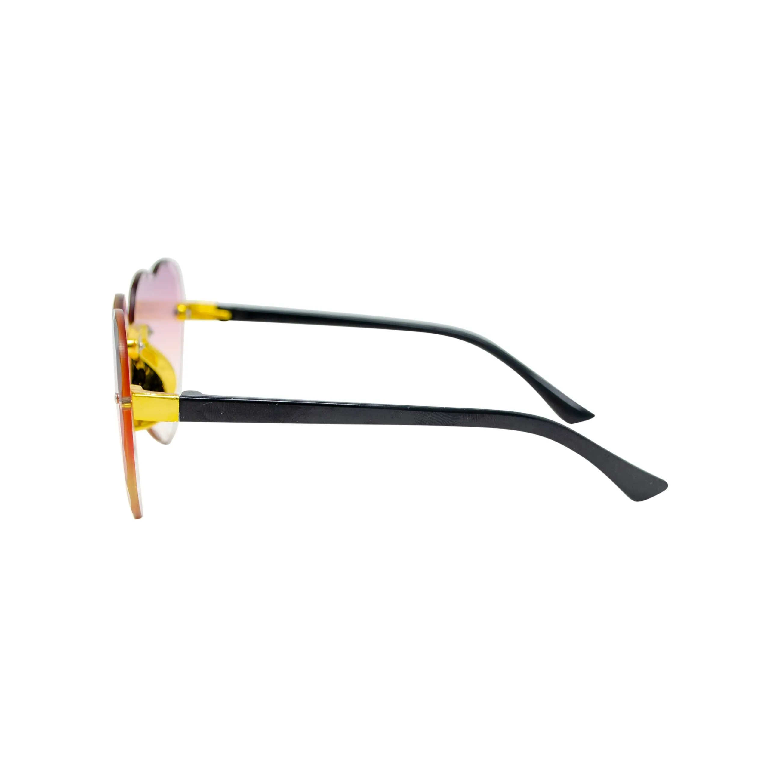 Frameless Heart Sunglasses: Plum