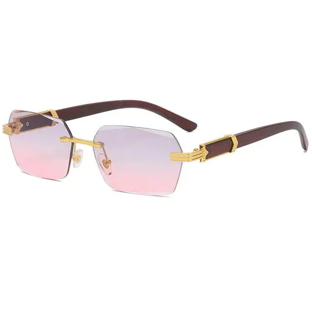 Frameless Wood Grain Eyeglasses^
