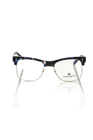 Frankie Morello Elegant Clubmaster Blue Fantasy Eyeglasses