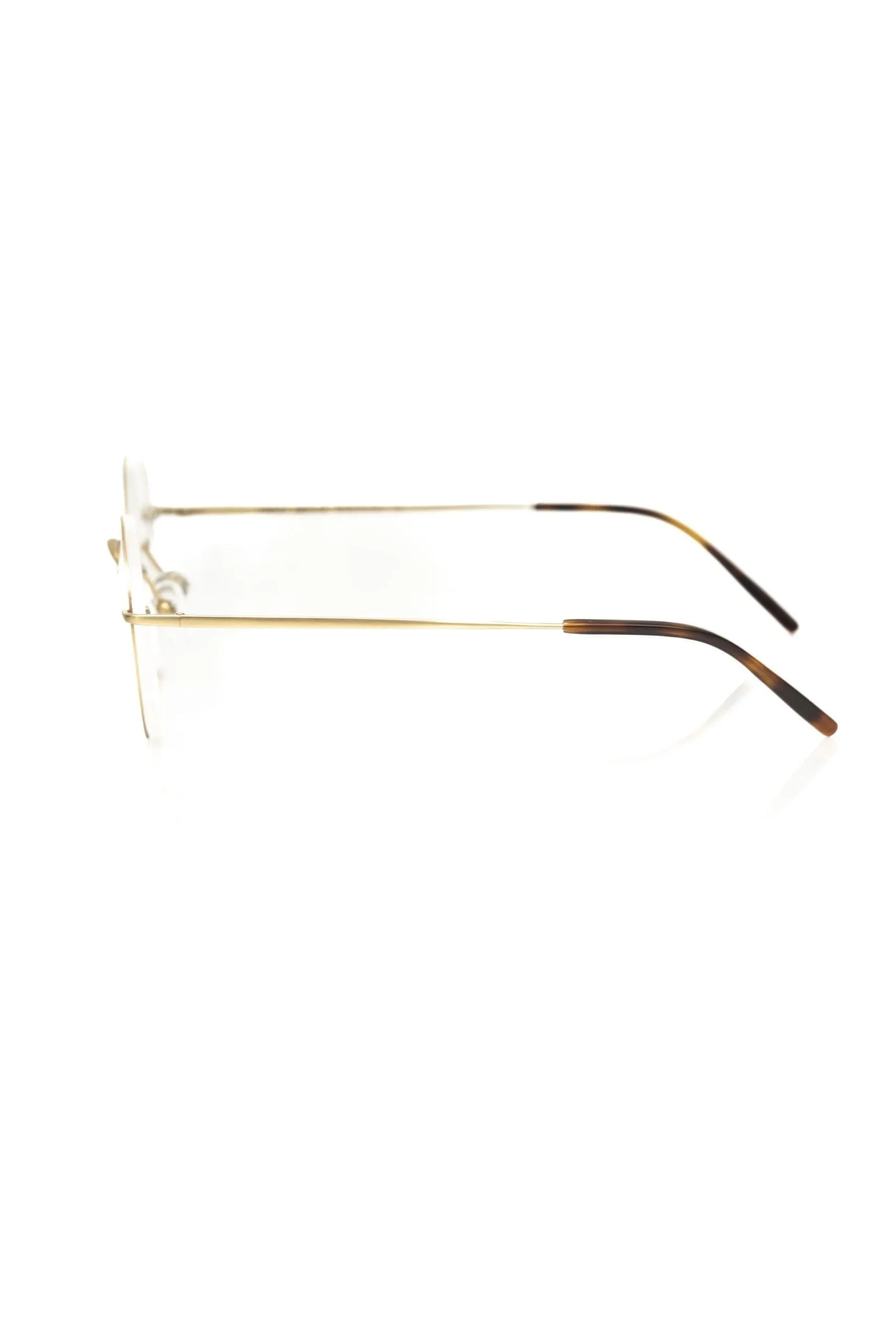 Frankie Morello Elegant Matt Gold Round Eyeglasses