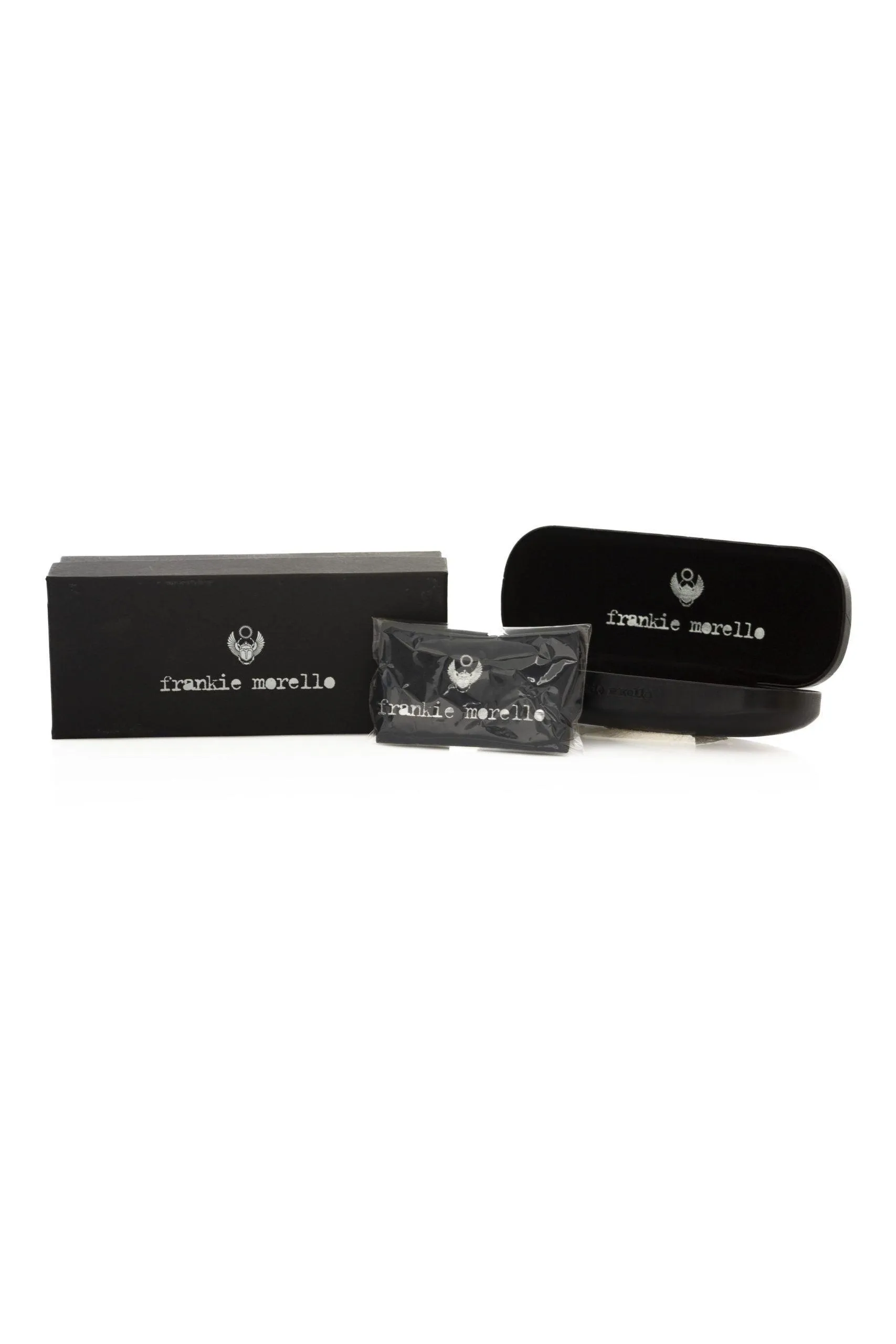 Frankie Morello Geometric Clubmaster Eyeglasses with Transparent Detail