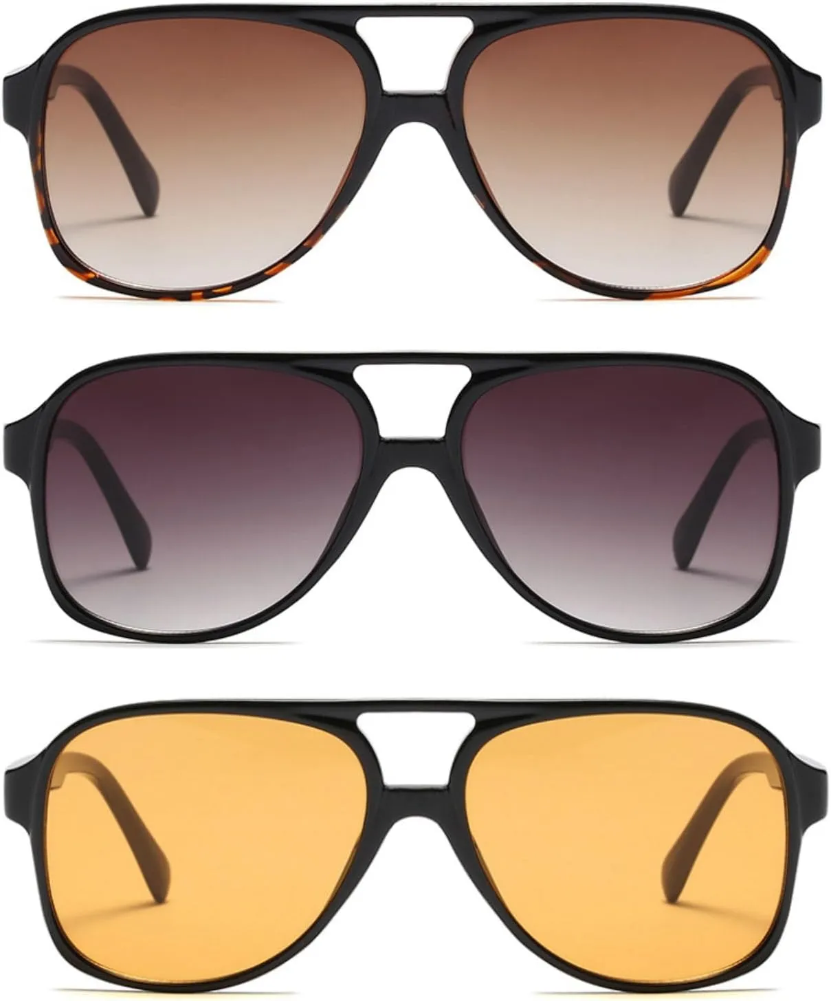 Freckles Mark Vintage Retro 70s Sunglasses for Women Men Classic Large Square Aviator Trendy Glasses