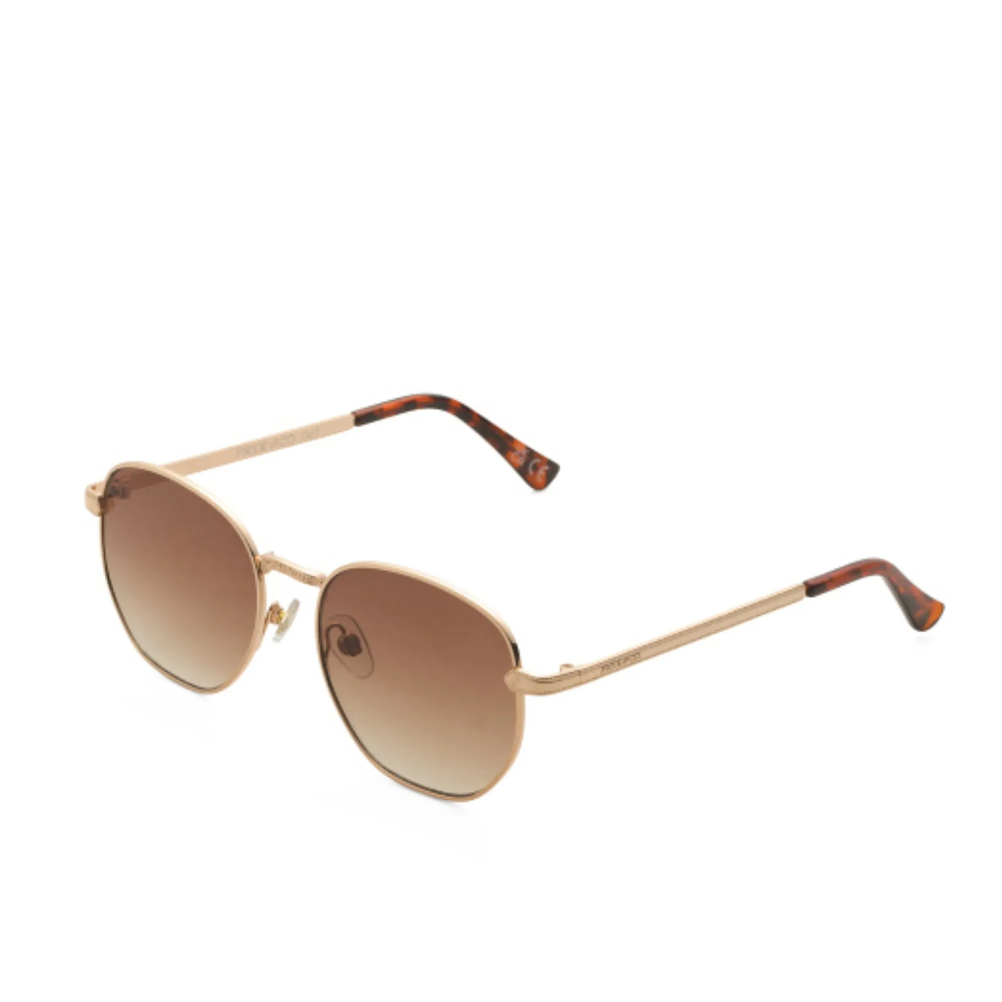 FRYE & CO Women's Unisex Gold Tone Geometric Style Metal Frame 44mm Sunglasses