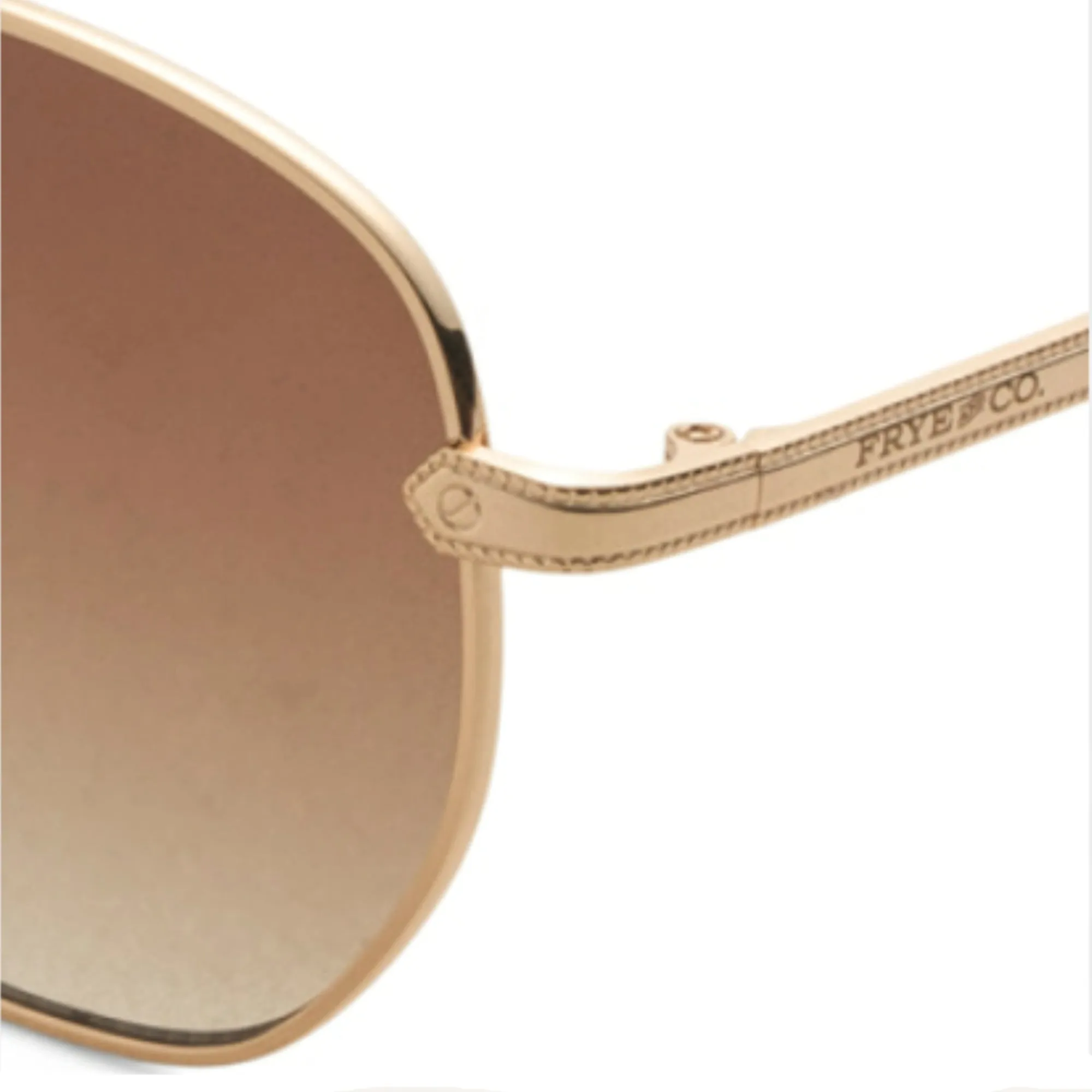 FRYE & CO Women's Unisex Gold Tone Geometric Style Metal Frame 44mm Sunglasses