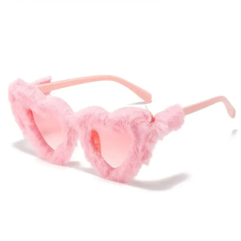 Fun Plush Heart-Shaped Sunglasses
