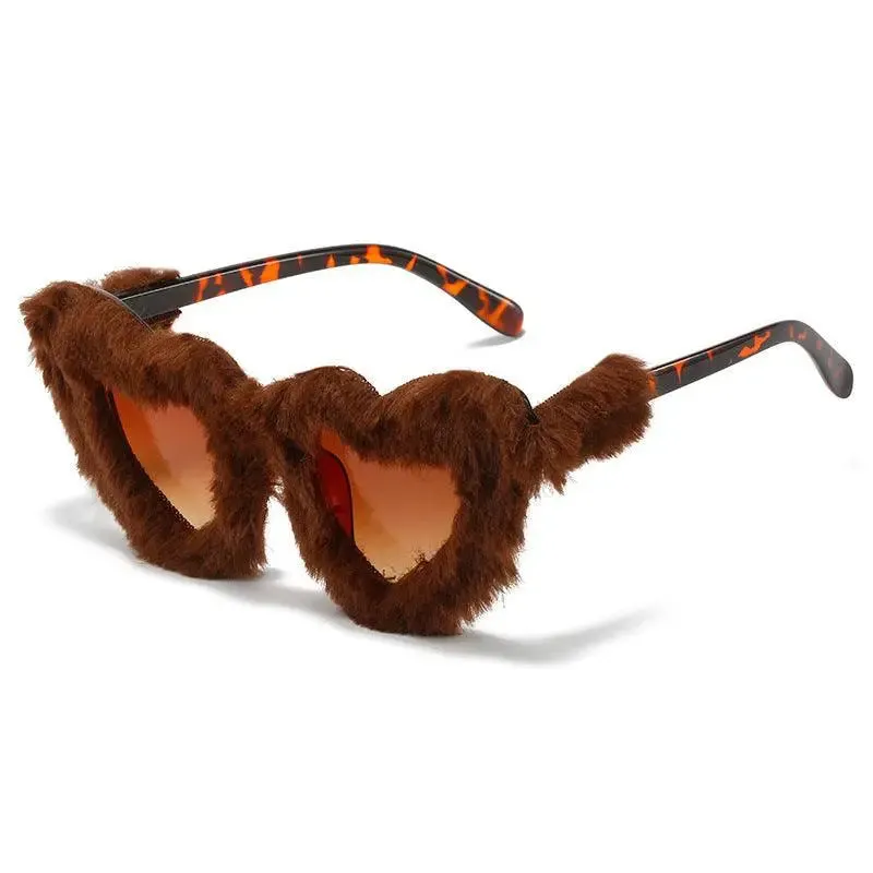 Fun Plush Heart-Shaped Sunglasses