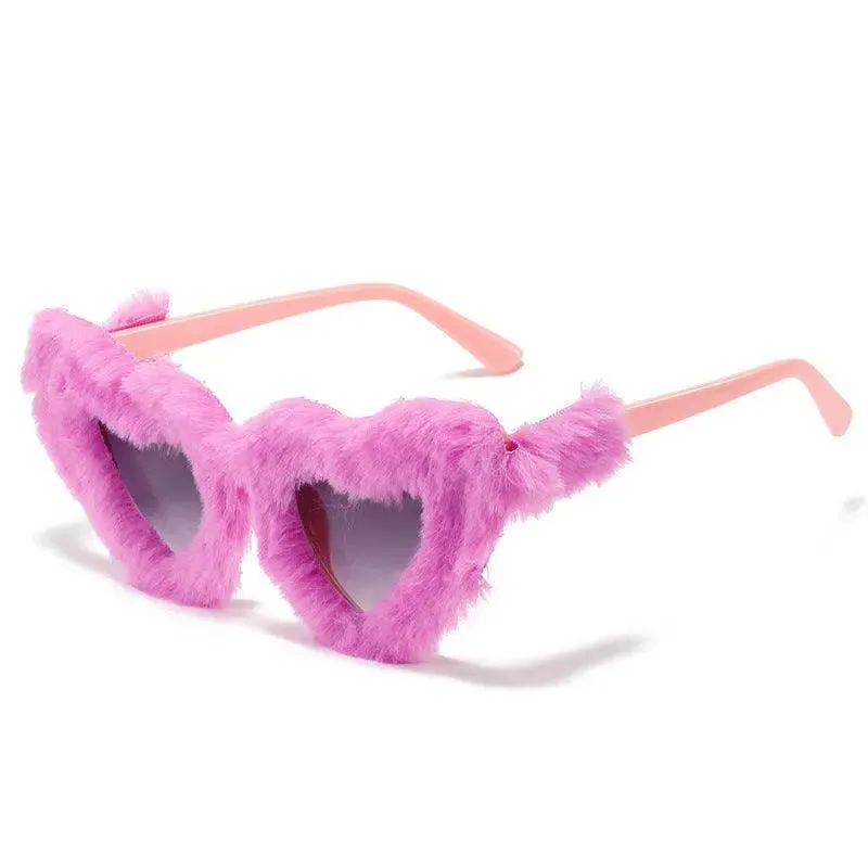 Fun Plush Heart-Shaped Sunglasses