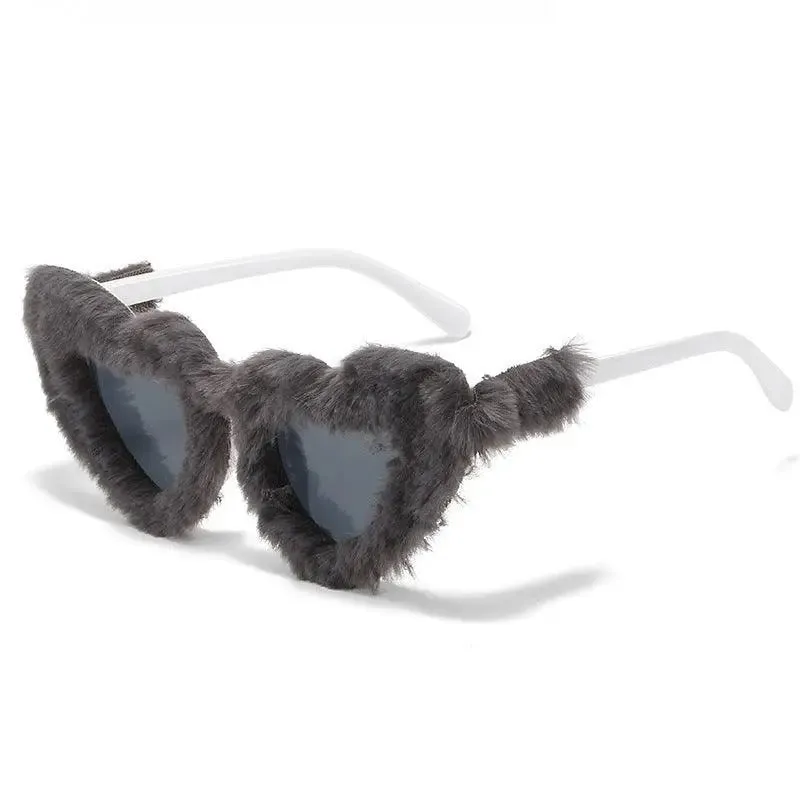 Fun Plush Heart-Shaped Sunglasses