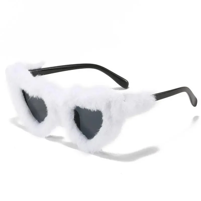 Fun Plush Heart-Shaped Sunglasses