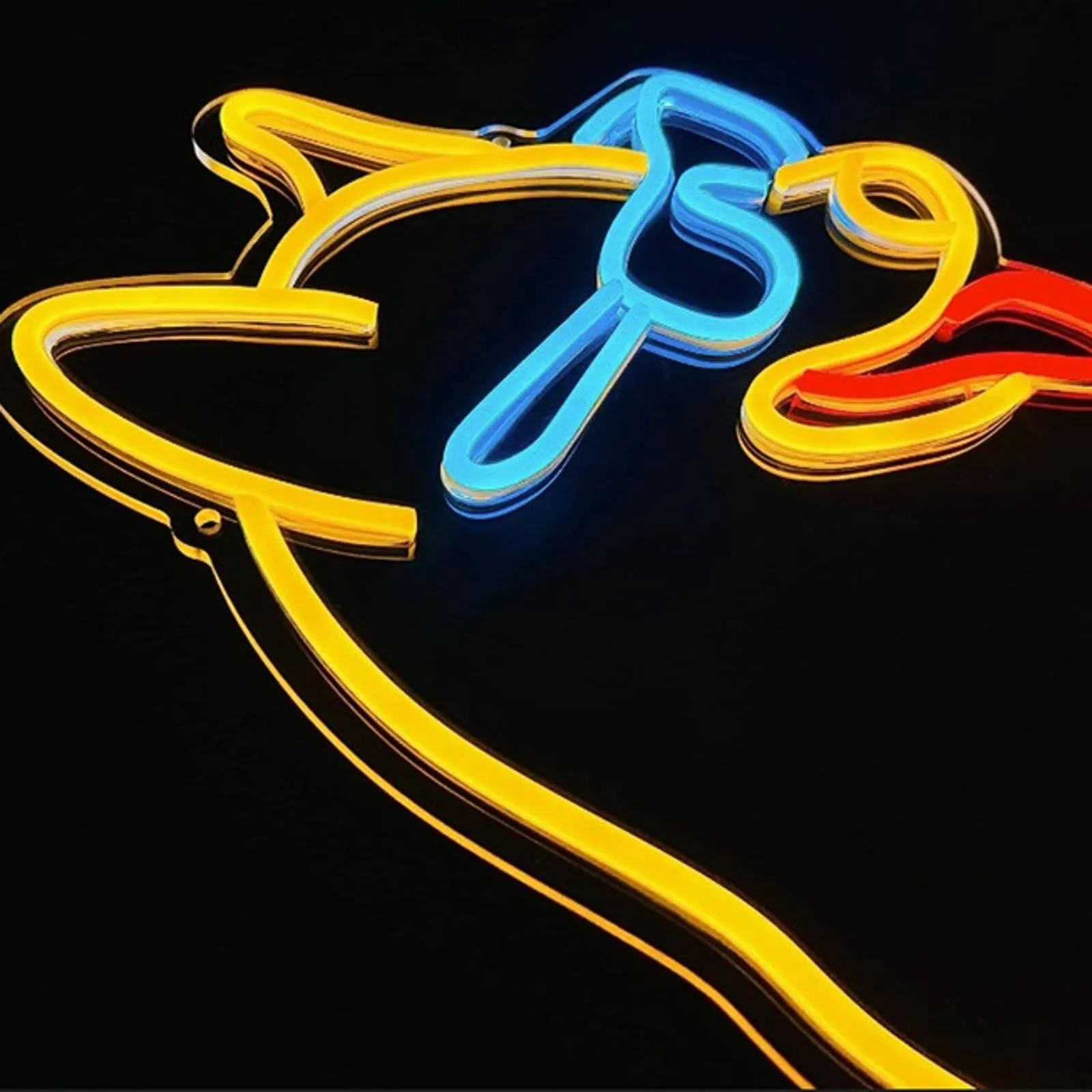 Fun Vivid Bright Corgi Puppy Dog in Sunglasses LED Night Light Room Wall Decor