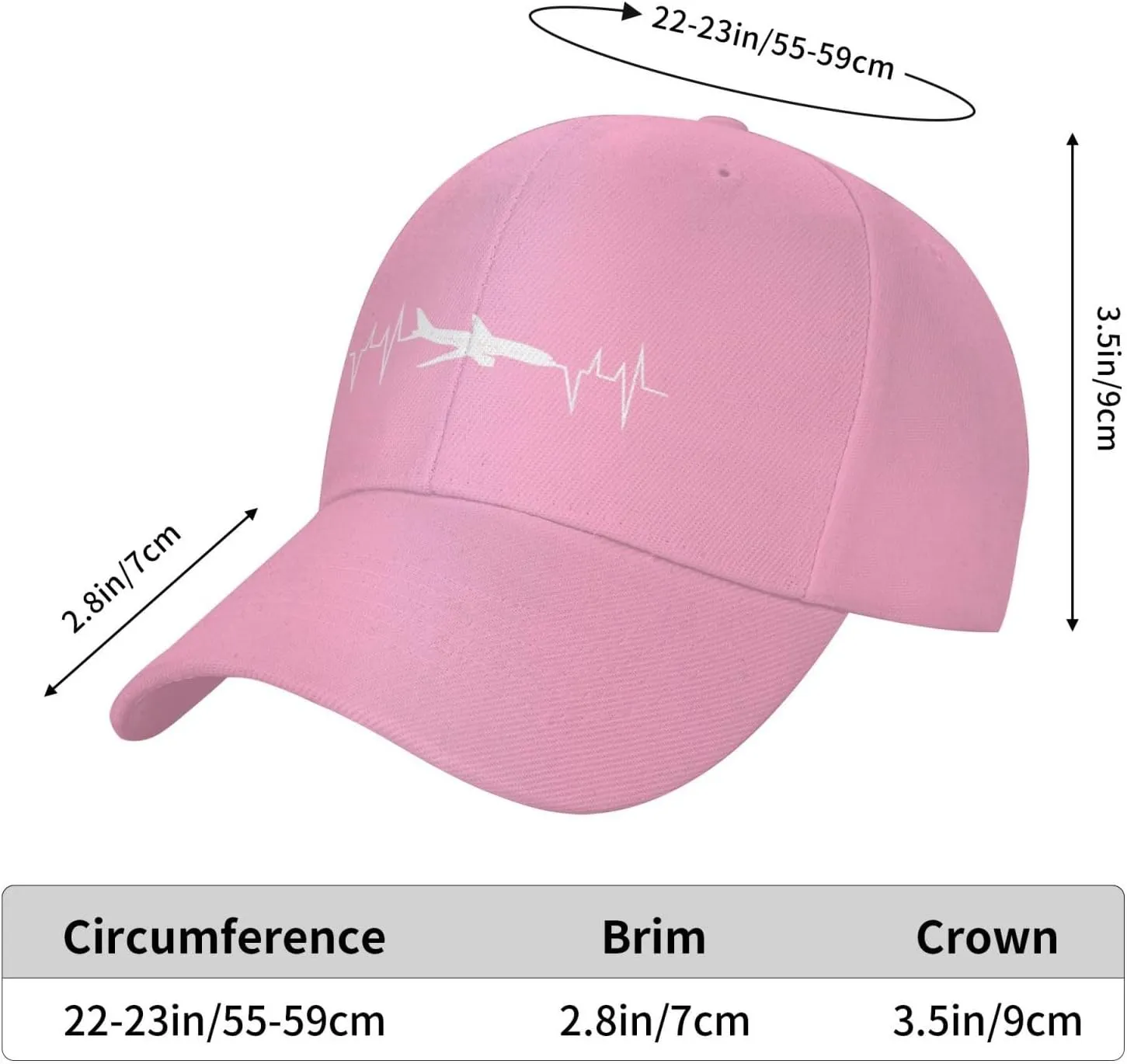 Funny-Flying-Airplane-Airline-Pilot-Heartbeat-Gifts Baseball Hats for Women Black Snapback Hat Baseball Cap Dad Hats