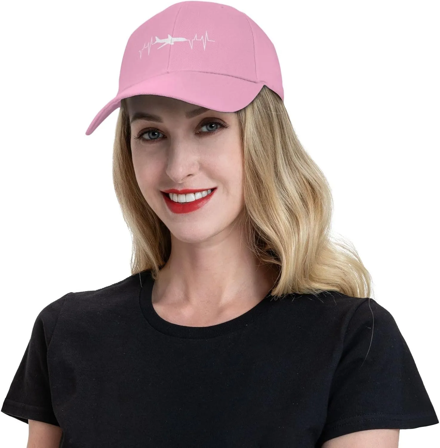 Funny-Flying-Airplane-Airline-Pilot-Heartbeat-Gifts Baseball Hats for Women Black Snapback Hat Baseball Cap Dad Hats