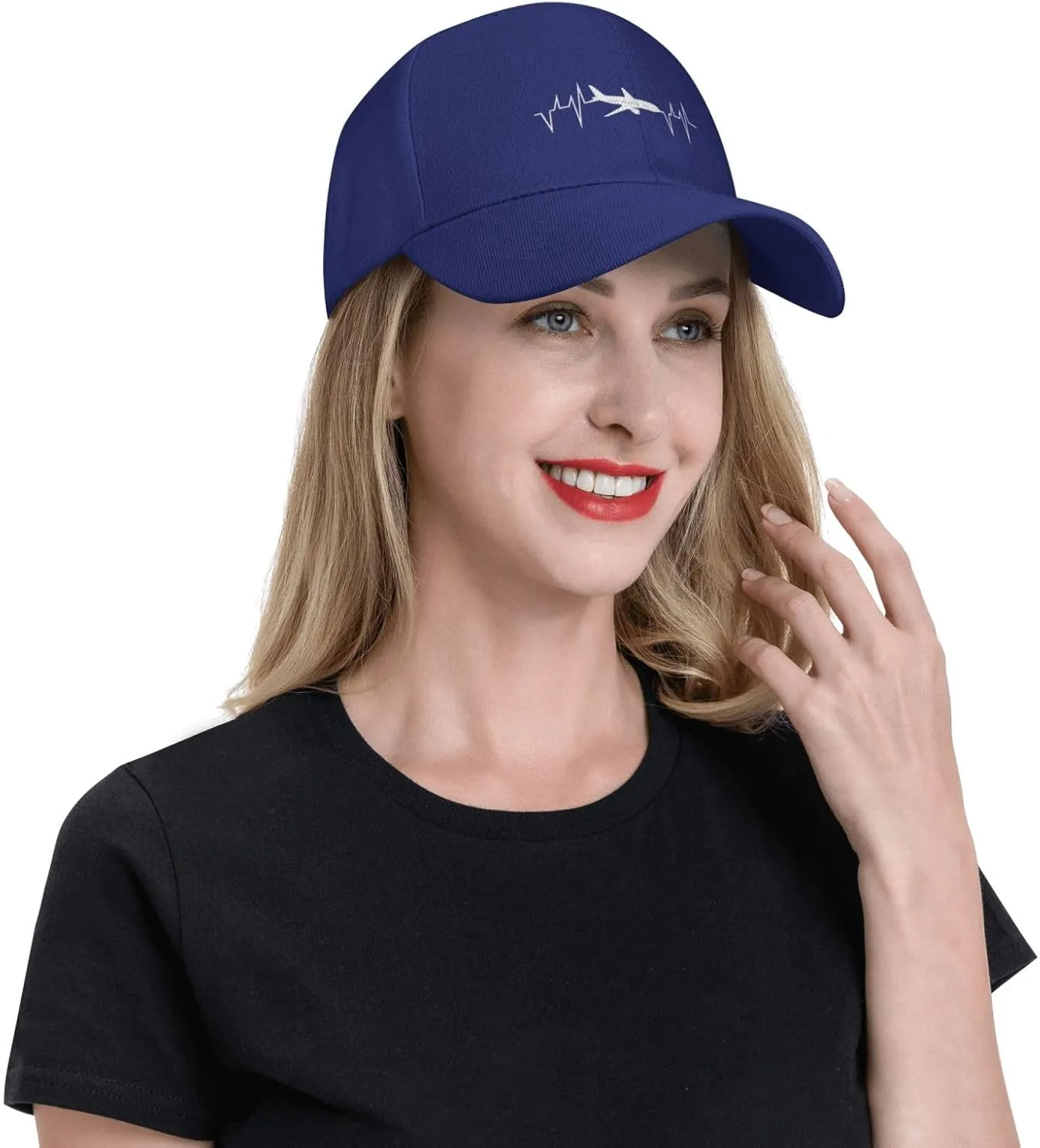 Funny-Flying-Airplane-Airline-Pilot-Heartbeat-Gifts Baseball Hats for Women Black Snapback Hat Baseball Cap Dad Hats