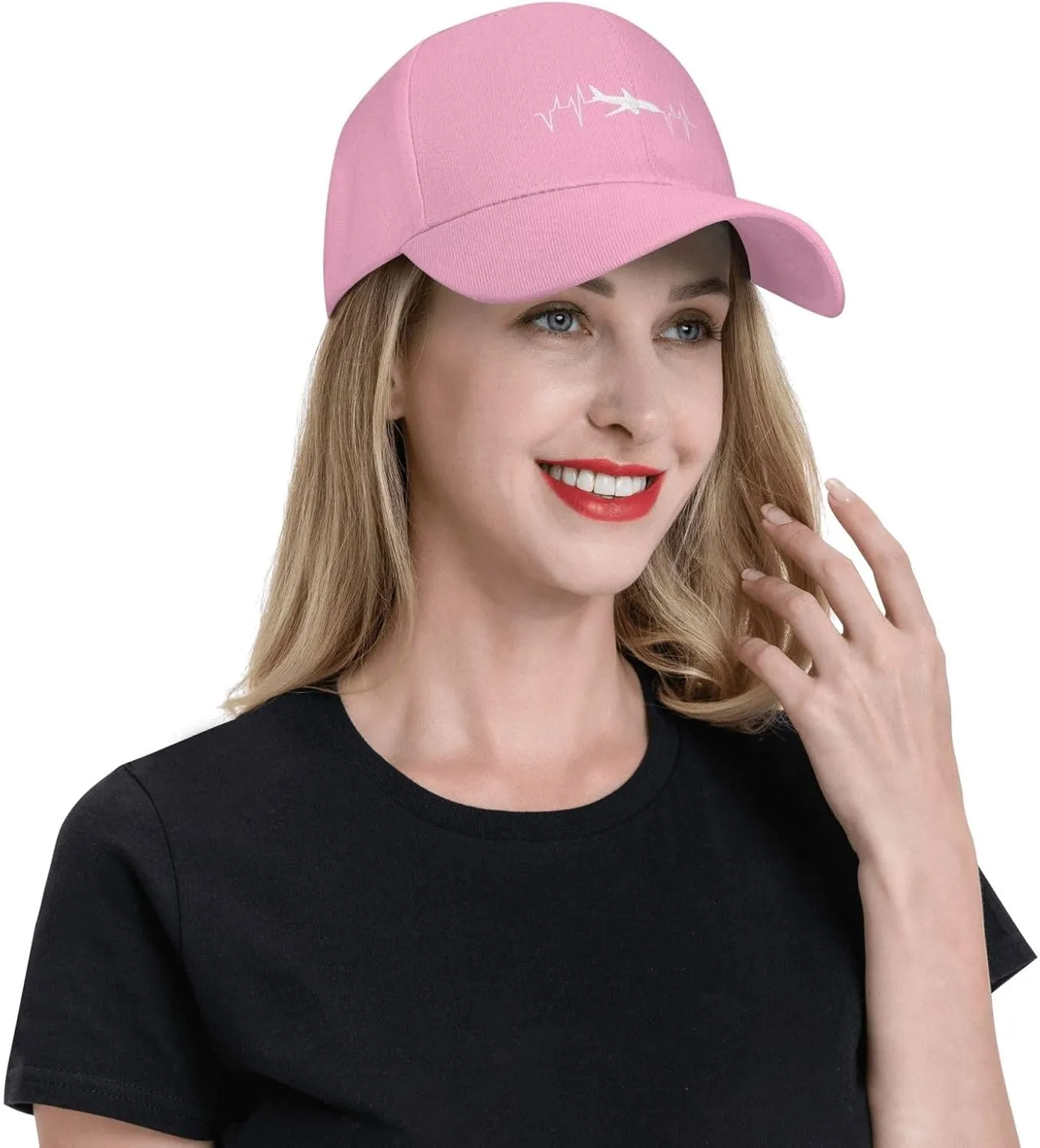 Funny-Flying-Airplane-Airline-Pilot-Heartbeat-Gifts Baseball Hats for Women Black Snapback Hat Baseball Cap Dad Hats