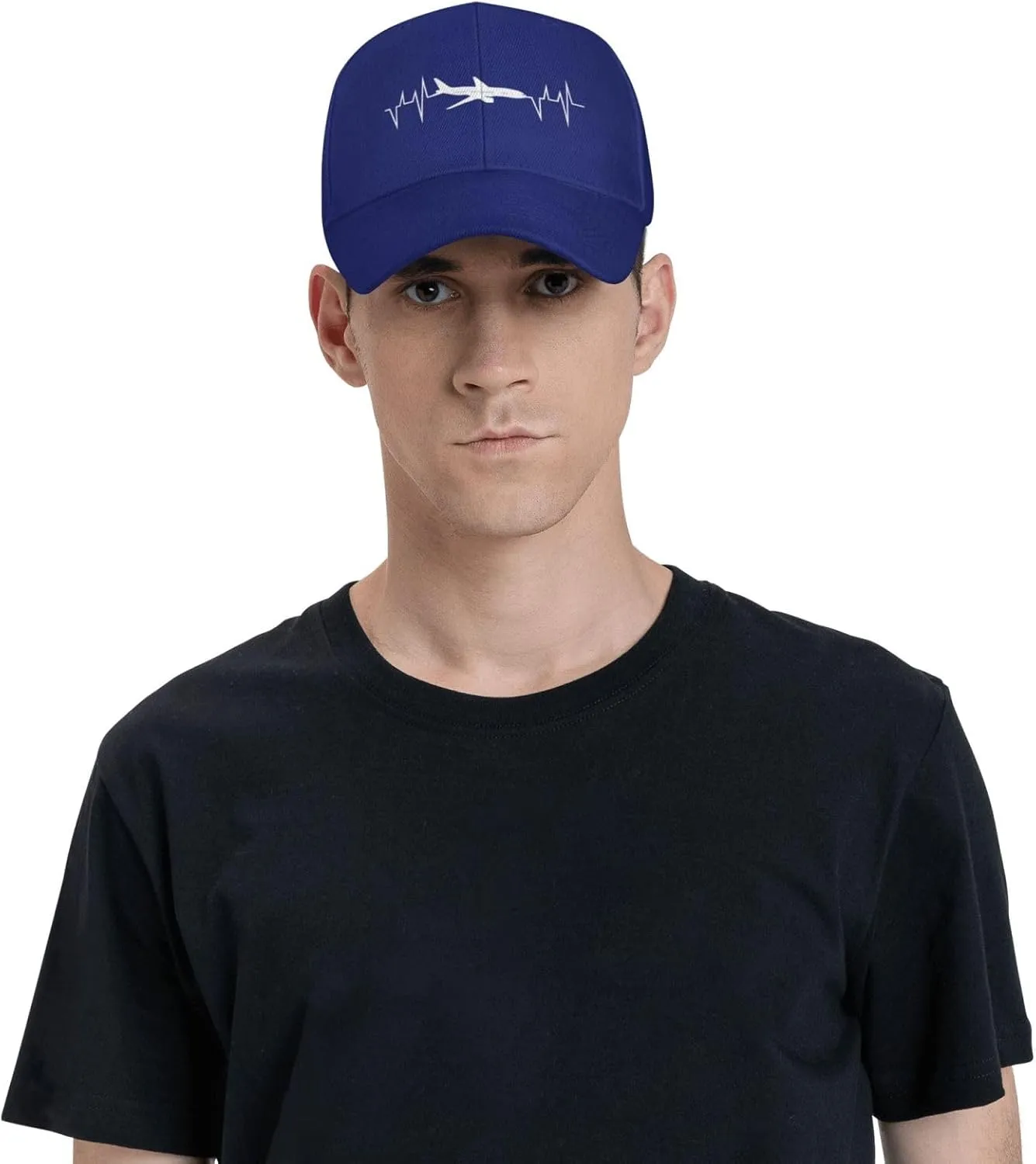 Funny-Flying-Airplane-Airline-Pilot-Heartbeat-Gifts Baseball Hats for Women Black Snapback Hat Baseball Cap Dad Hats