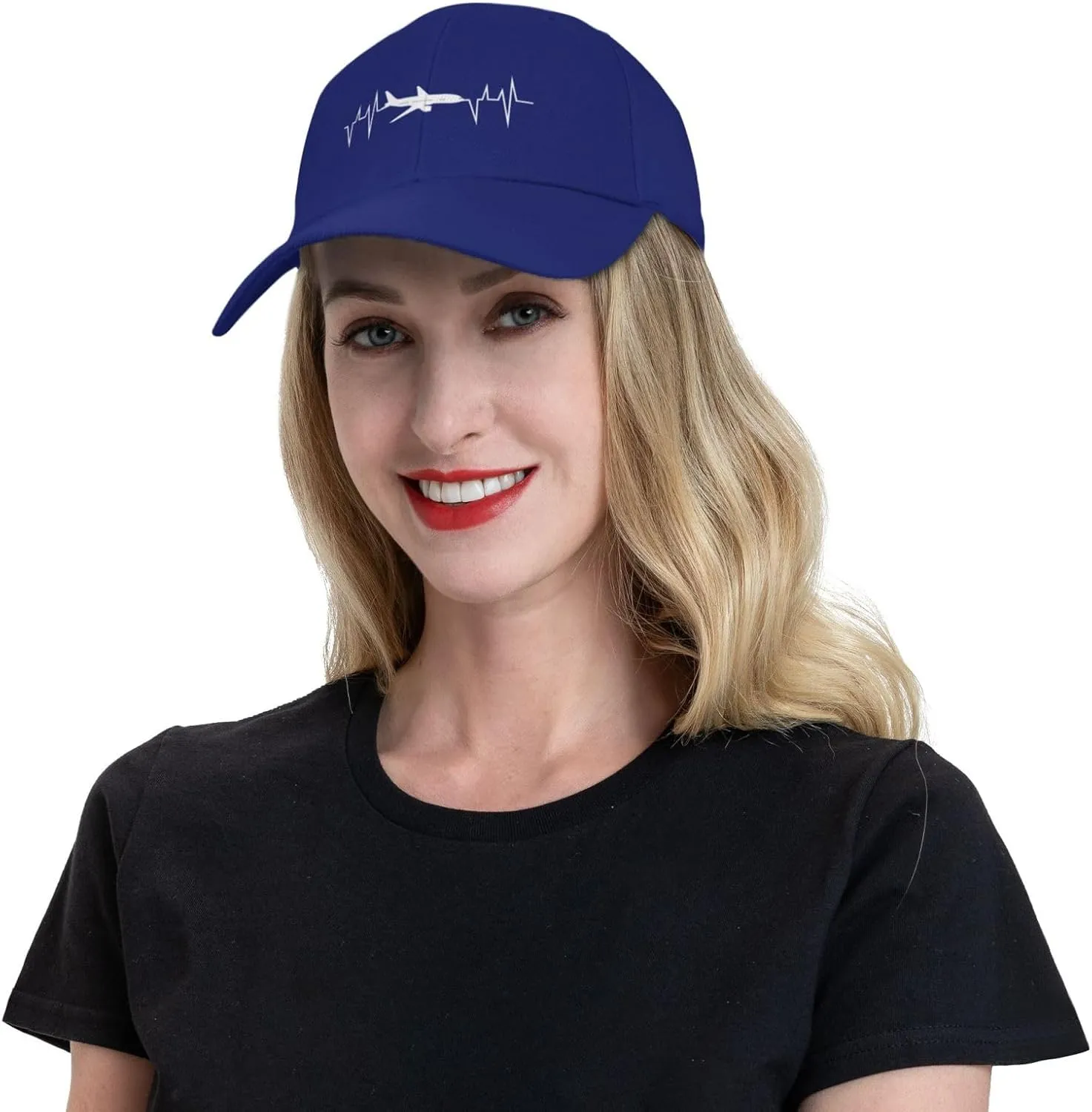 Funny-Flying-Airplane-Airline-Pilot-Heartbeat-Gifts Baseball Hats for Women Black Snapback Hat Baseball Cap Dad Hats