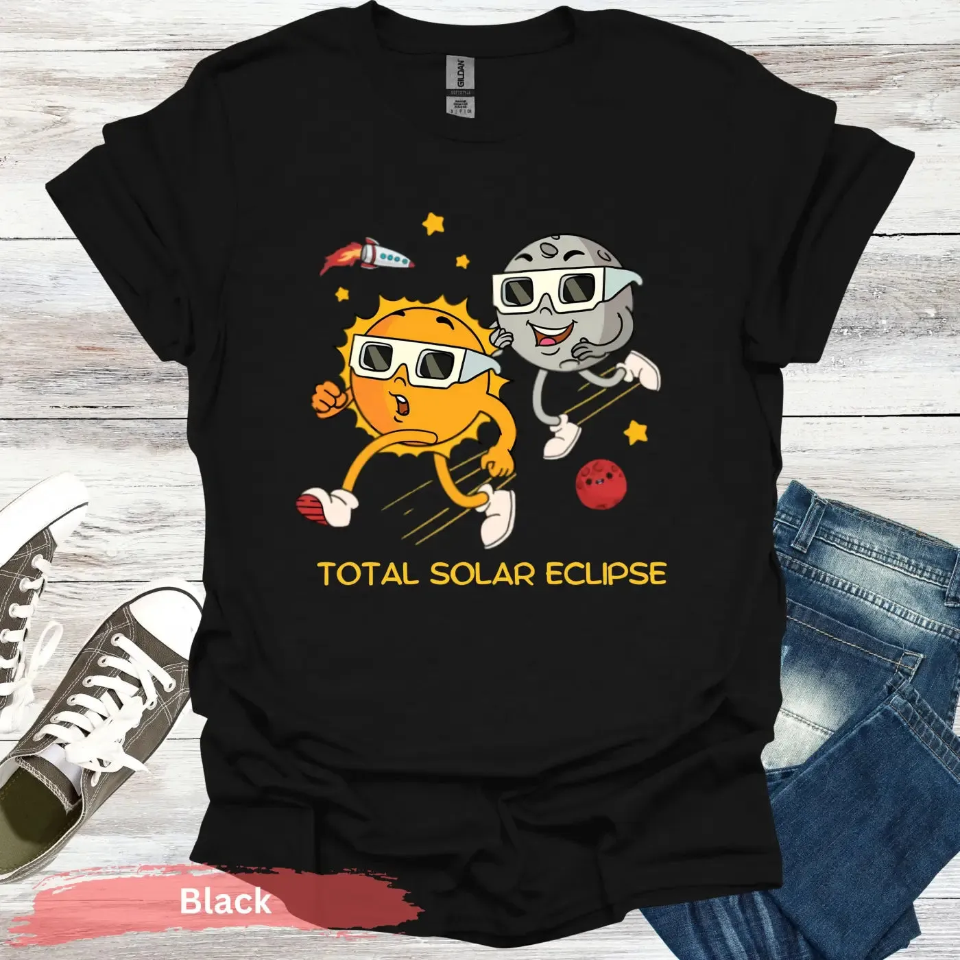 Funny Solar Eclipse Cartoon T-shirt