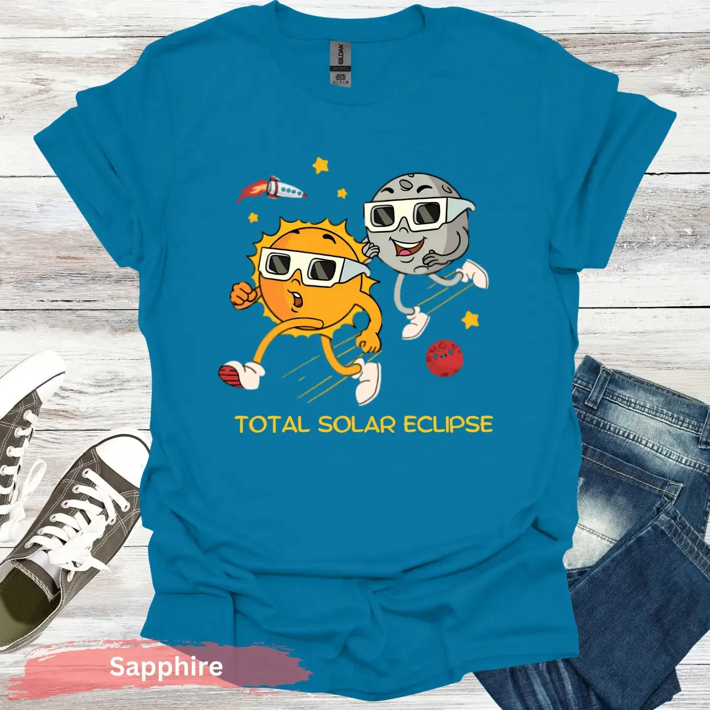 Funny Solar Eclipse Cartoon T-shirt