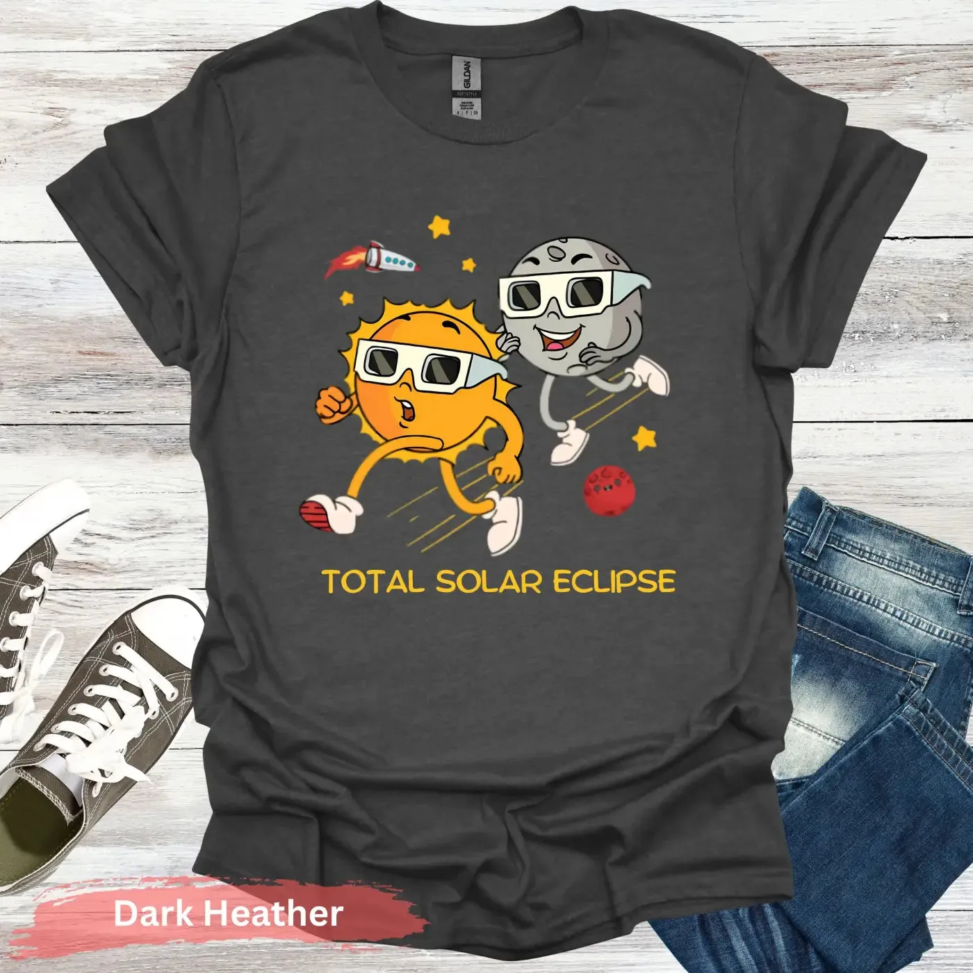 Funny Solar Eclipse Cartoon T-shirt