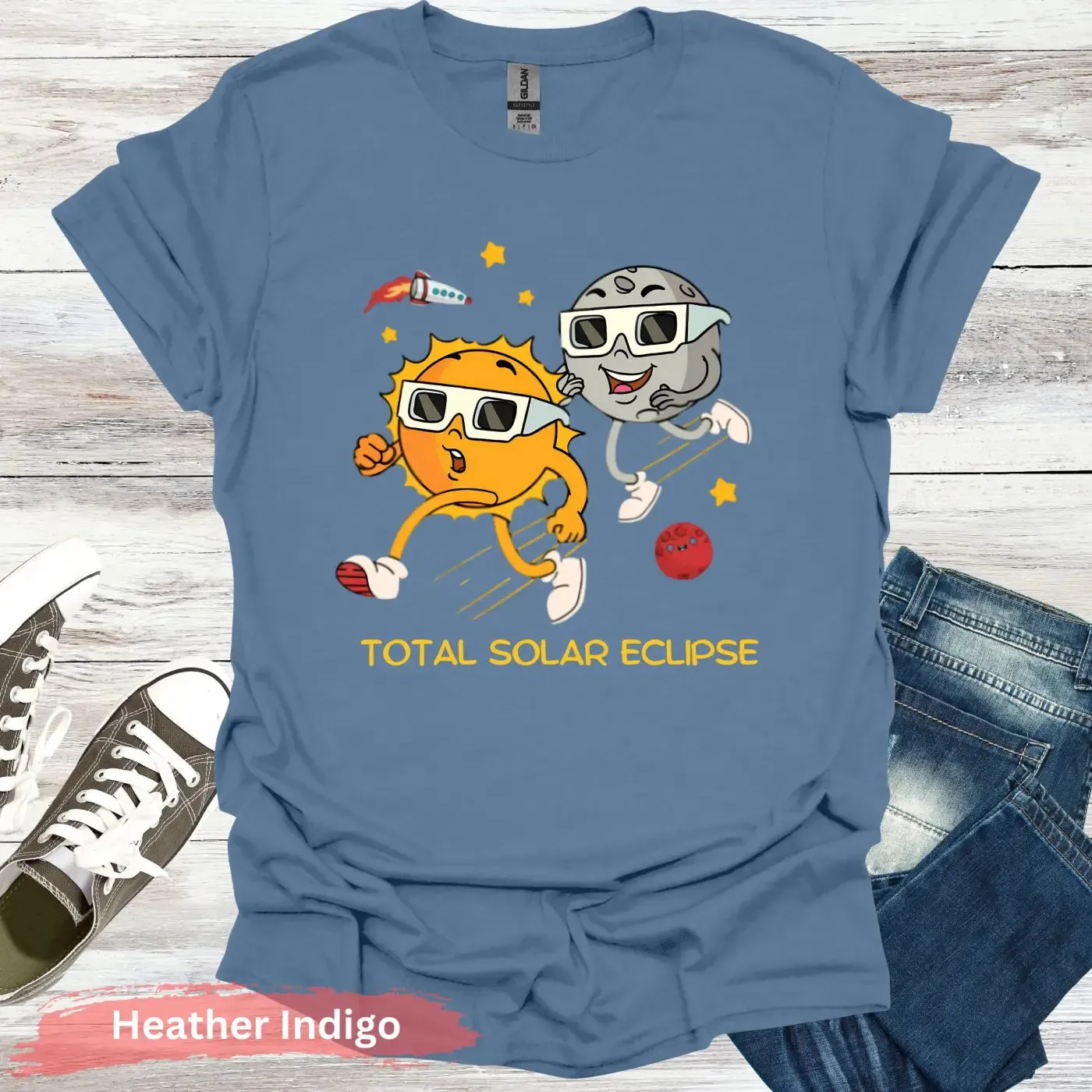 Funny Solar Eclipse Cartoon T-shirt
