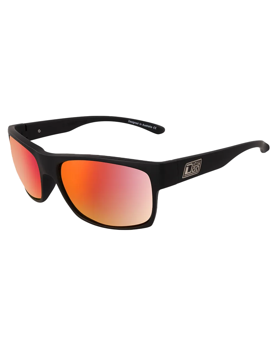 Furnace Polarised Sunglasses in Satin Black/Grey & Red Fusion