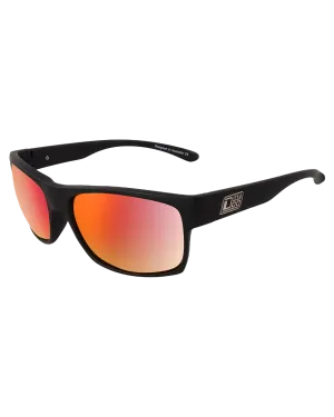 Furnace Polarised Sunglasses in Satin Black/Grey & Red Fusion