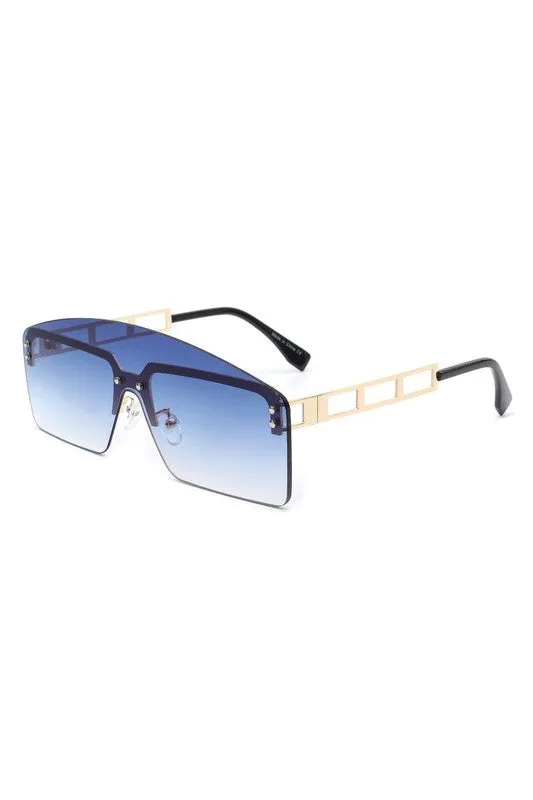 Futuristic Retro Rimless Square Fashion Sunglasses