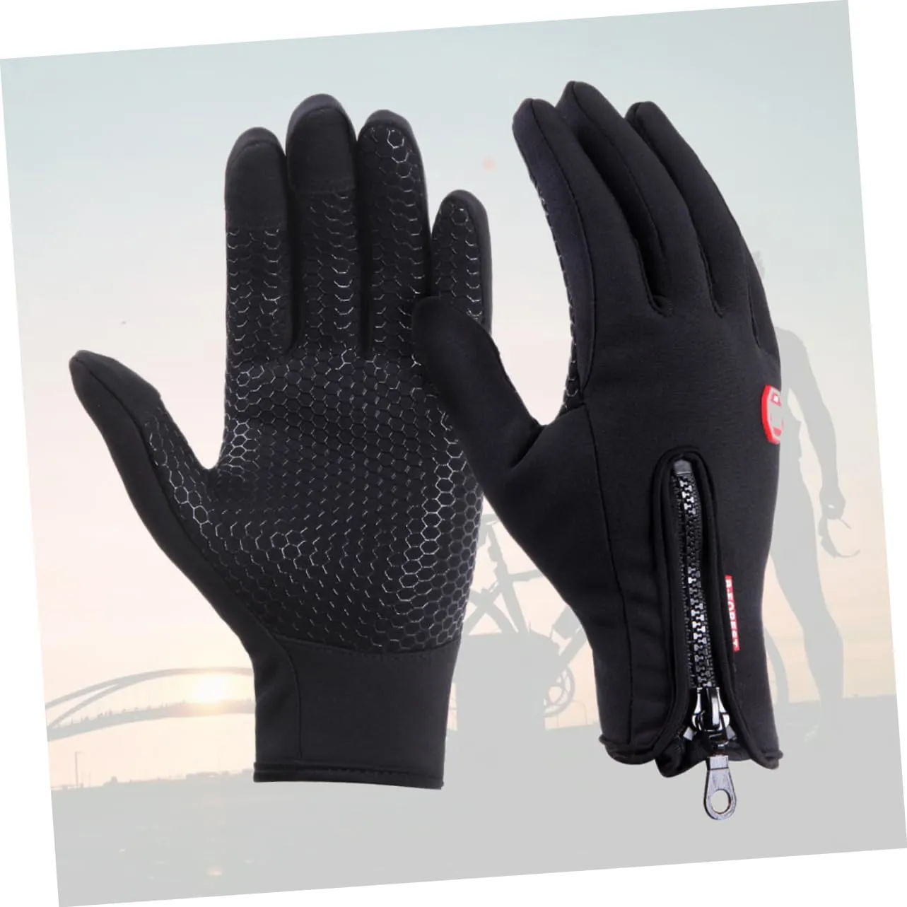 GANAZONO Windproof Gloves Anti-Slip Gloves Touchscreen Gloves Sports Gloves Cold Weather Gloves