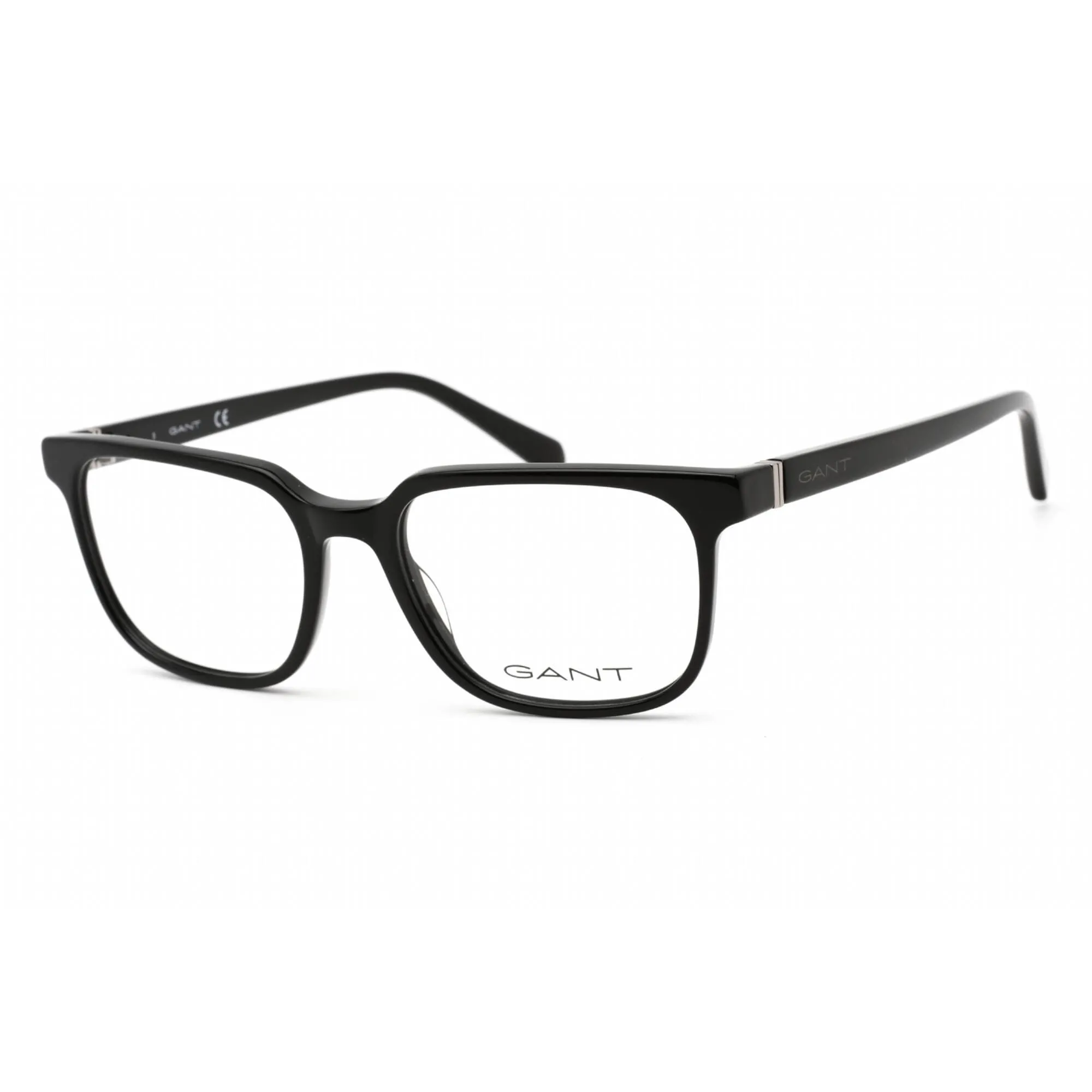 Gant Men's Eyeglasses - Clear Demo Lens Black Rectangular Plastic Frame | GA3244 001