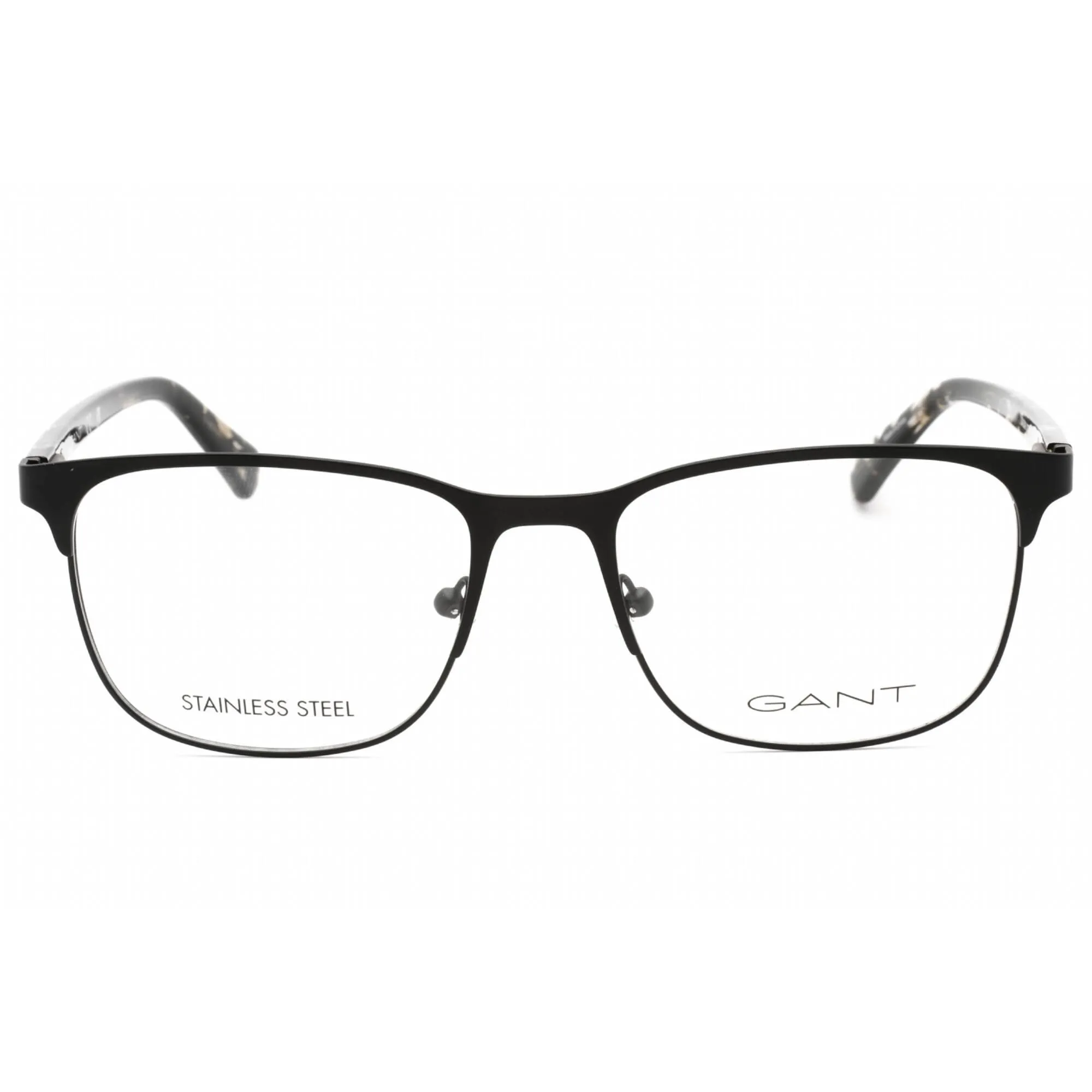 Gant Men's Eyeglasses - Matte Black Metal Full Rim Rectangular Frame | GA3249 002