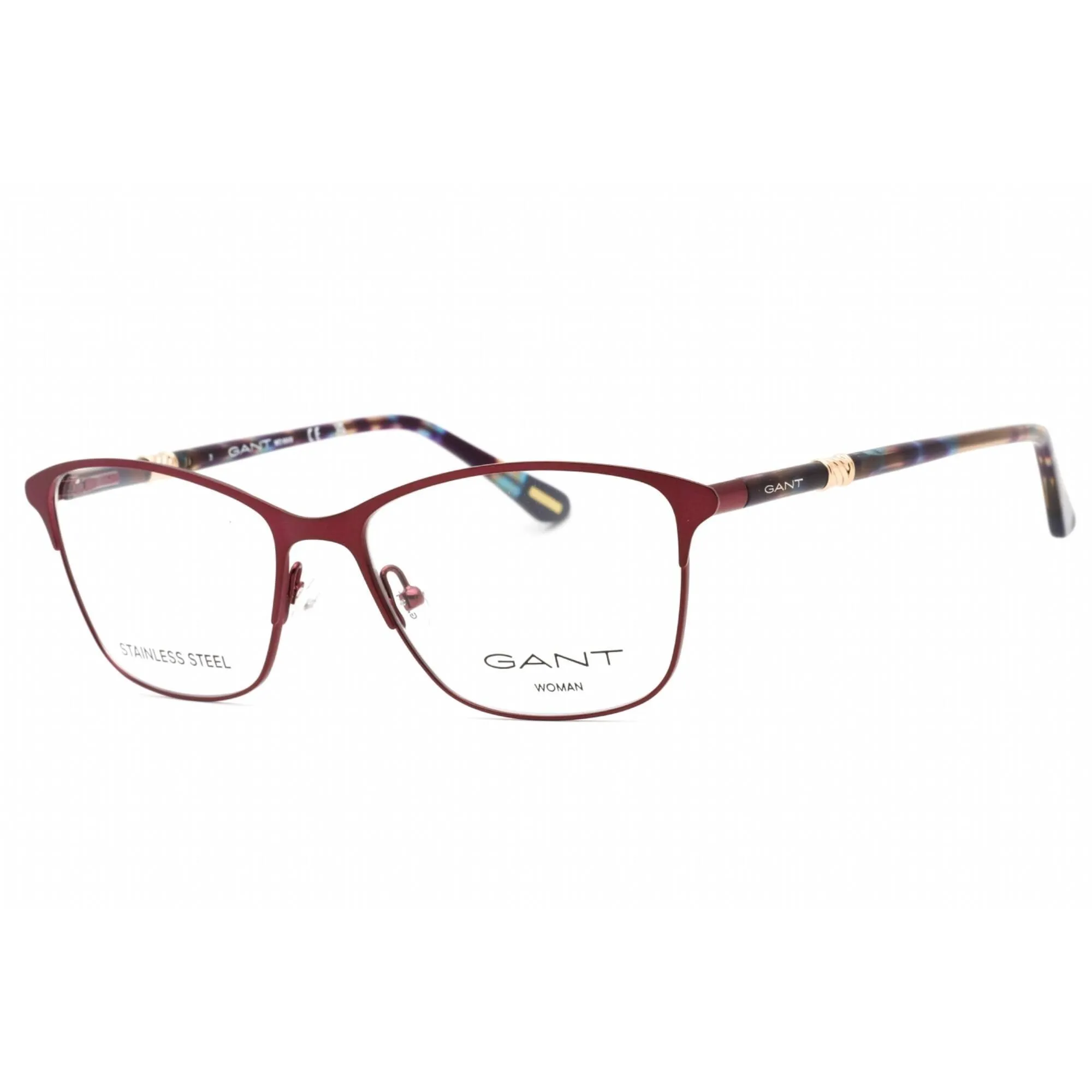 Gant Women's Eyeglasses - Matte Violet Metal Full Rim Rectangular Frame | GA4081 082