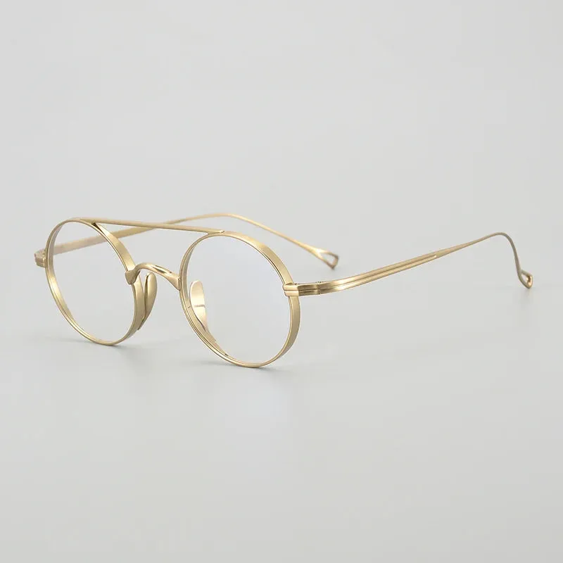 Gatenac Unisex Full Rim Double Bridge Titanium Eyeglasses Gxyj1473