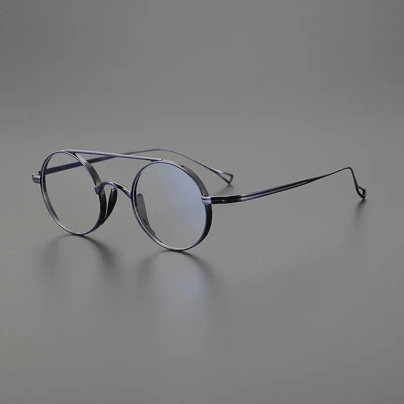 Gatenac Unisex Full Rim Double Bridge Titanium Eyeglasses Gxyj1473