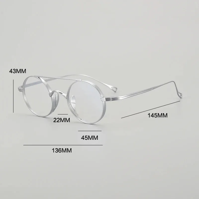 Gatenac Unisex Full Rim Double Bridge Titanium Eyeglasses Gxyj1473
