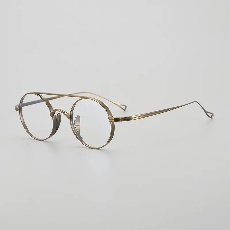 Gatenac Unisex Full Rim Double Bridge Titanium Eyeglasses Gxyj1473